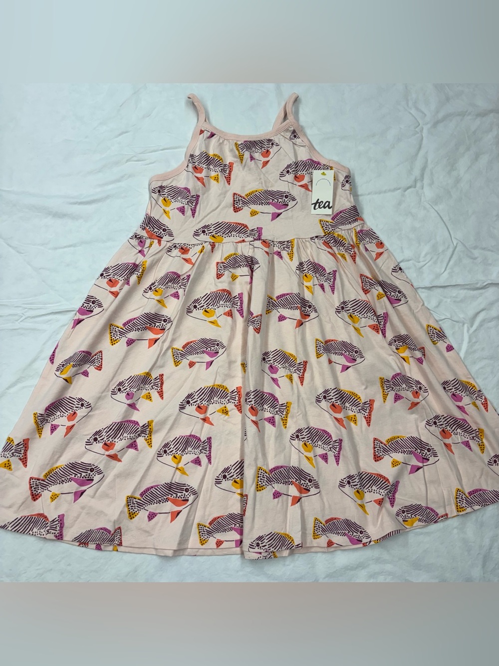 NEW Tea Collection Tank Dress Fish Pink Orange Yellow Size 16